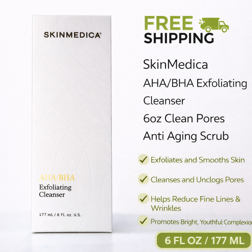 SkinMedica AHA BHA Exfoliating Cleanser 6oz Face Wash Acne Brightening